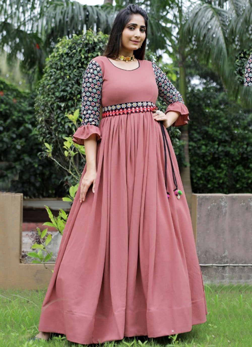 Pink Festival Fancy Fabric Designer Gown
