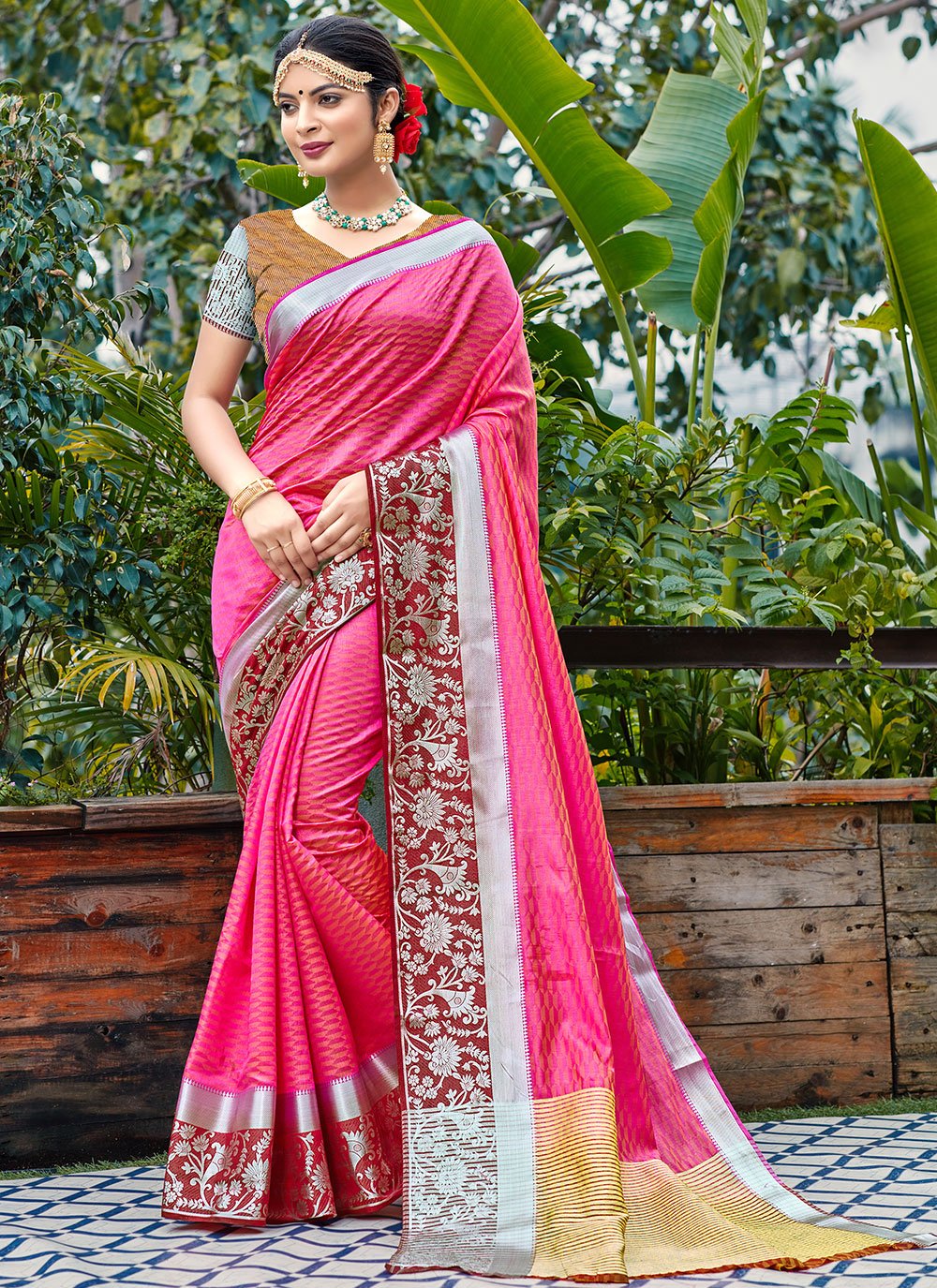 Pink Festival Traditional Saree