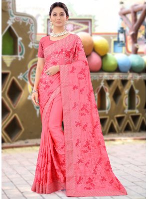 Pink Resham Designer Saree