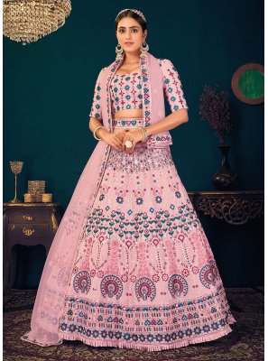 Pink Resham Wedding Trendy Lehenga Choli