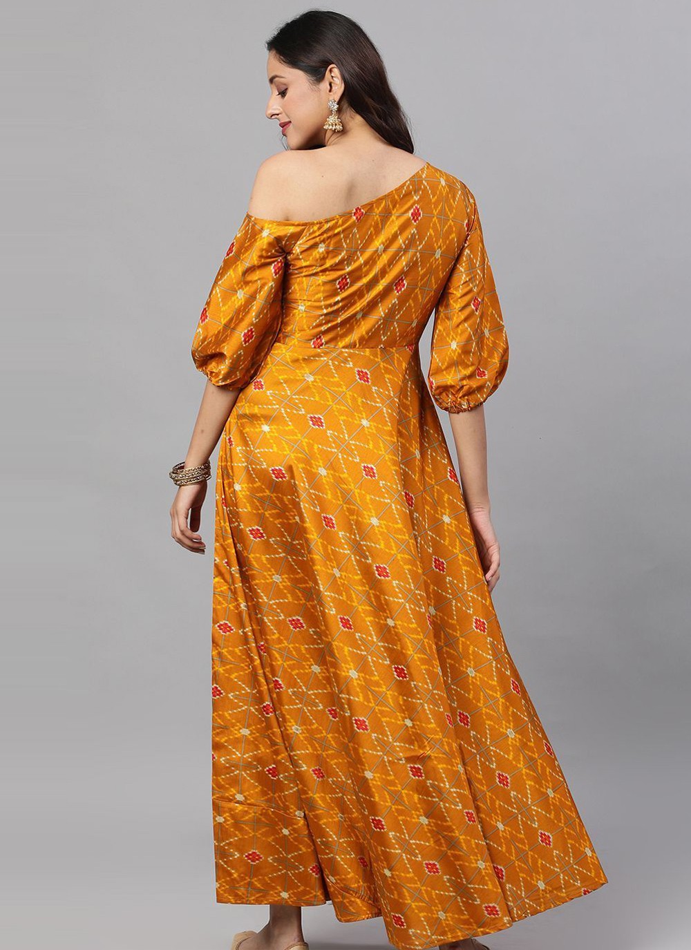poly material short gown