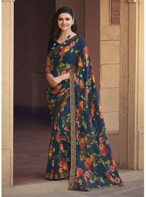 Prachi Desai Jazzy Multi Colour Printed Saree