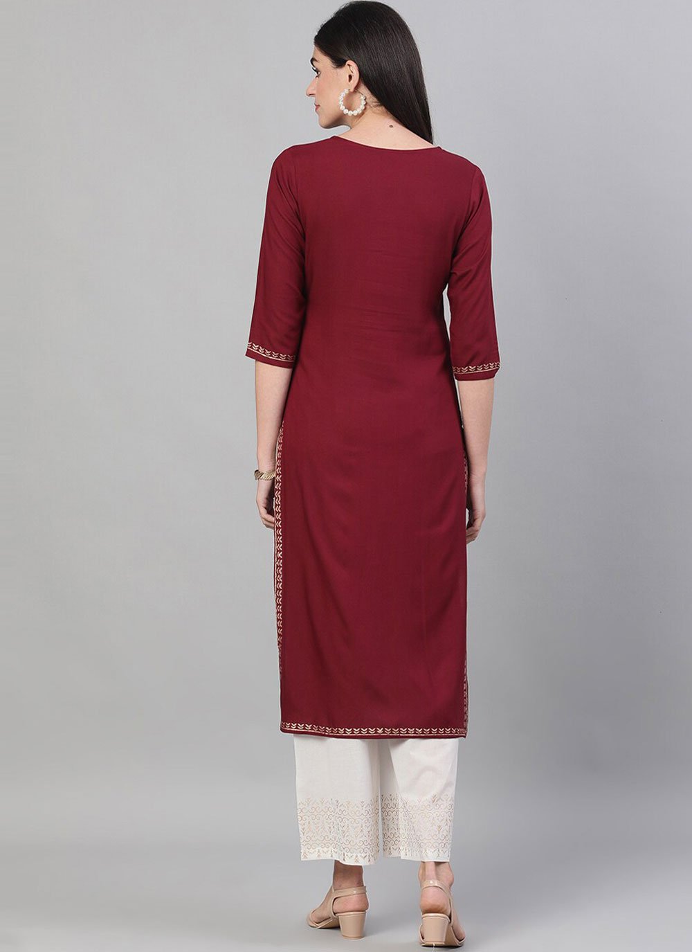 burgundy colour kurti