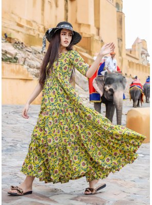Printed Party Designer Gown