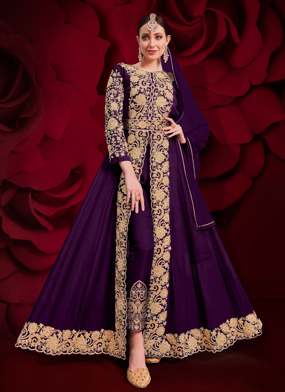 Purple Color Designer Floor Length Salwar Suit