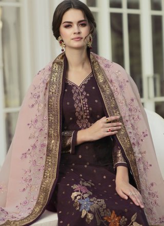 Purple Embroidered Festival Designer Pakistani Salwar Suit