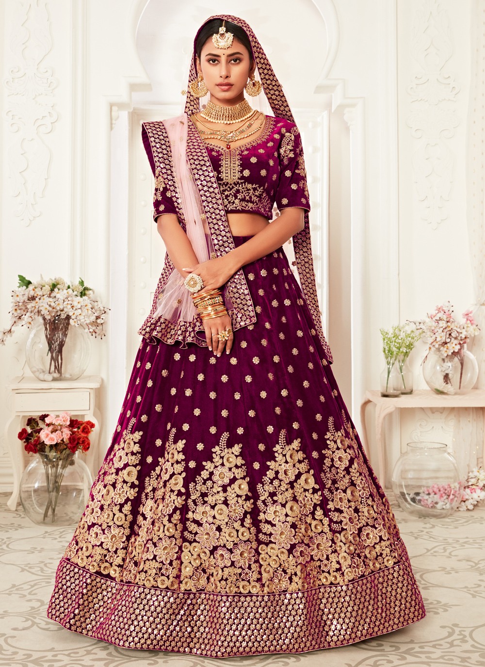 Designer Engagement Lehenga Based On Dusty Pink Color And Net Fabric |  lupon.gov.ph