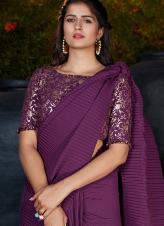 Purple Silk Festival Traditional Designer Saree