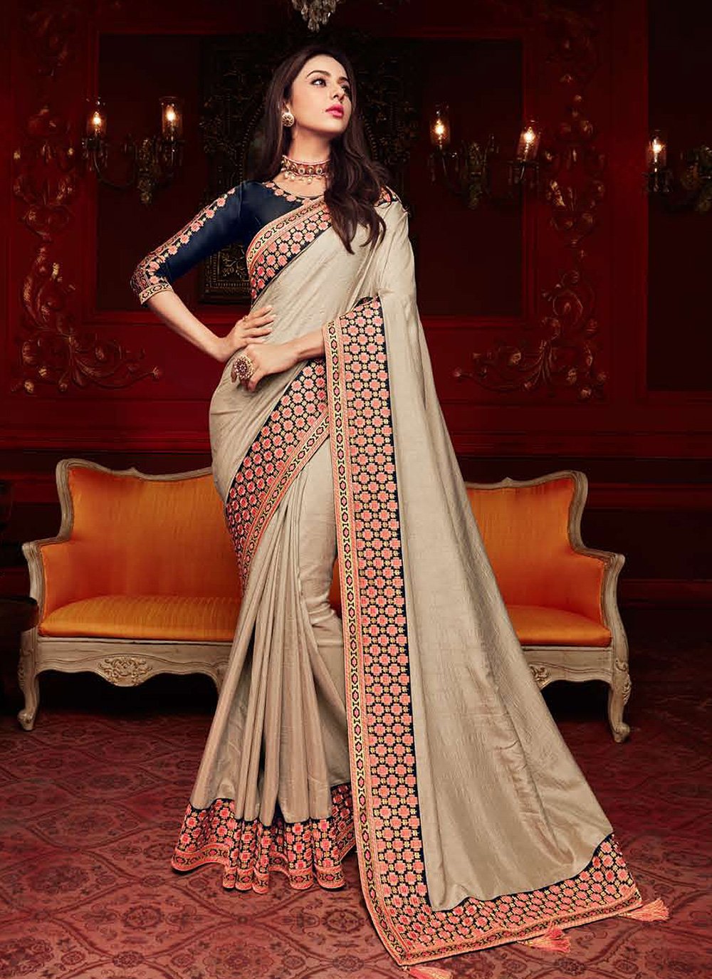 Buy Rakul Preet Singh Georgette Embroidered Bollywood Saree Online -