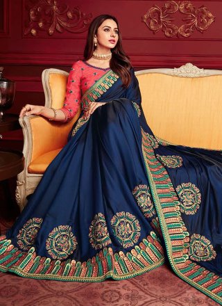 Rakul Preet Singh Blue Silk Classic Designer Saree
