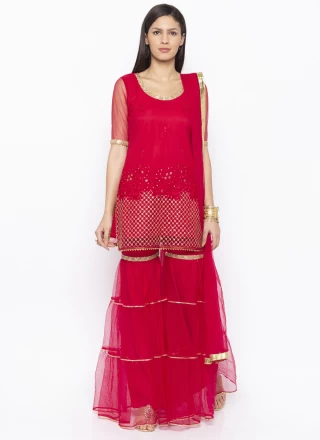 Rani Net Mehndi Designer Pakistani Salwar Suit