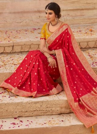 Red Color Traditional Designer Saree