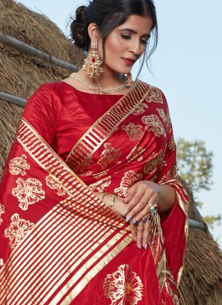 Red Festival Silk Bollywood Saree