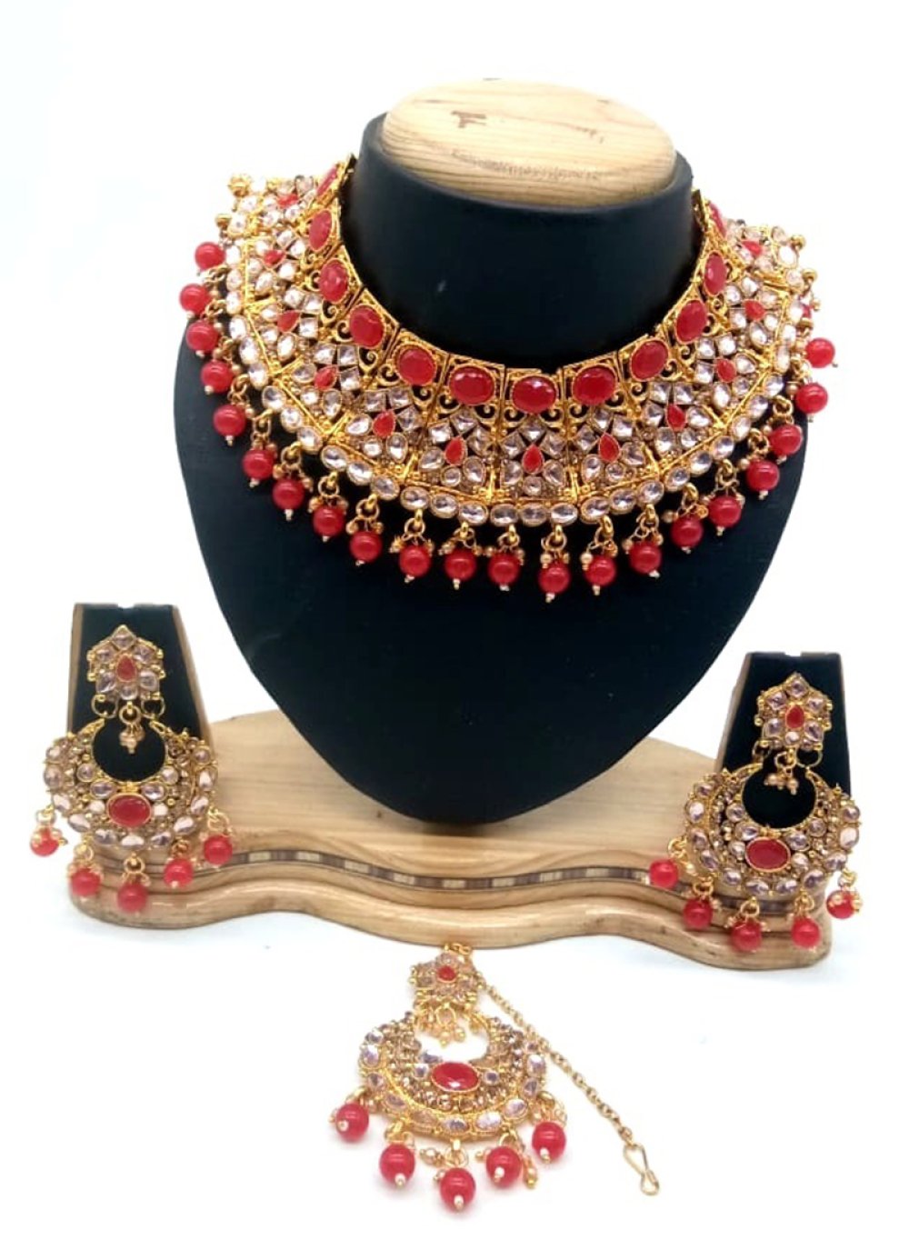 red kundan set online