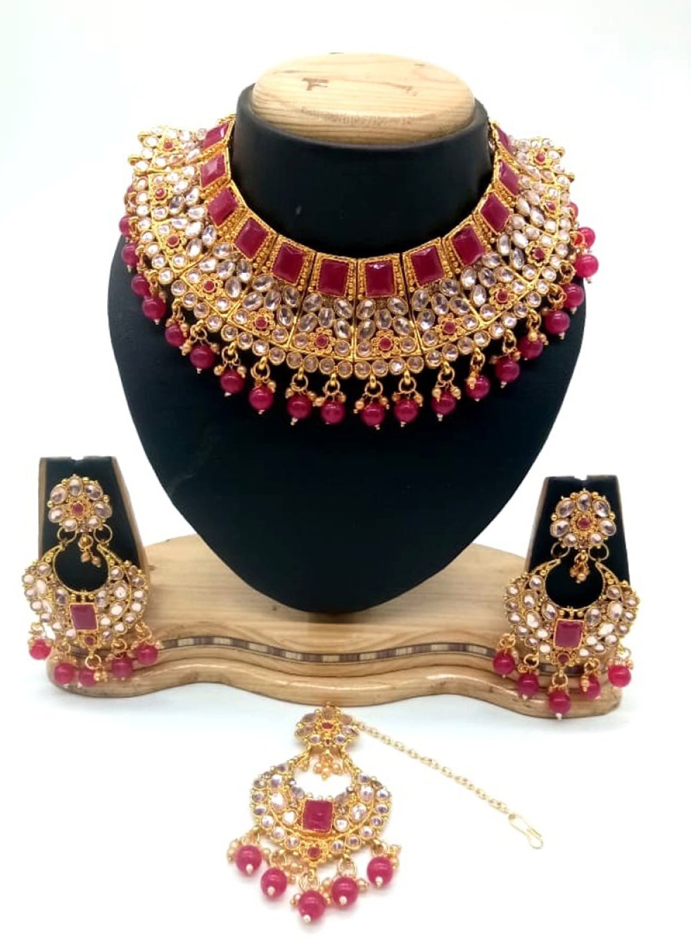 Red Mehndi Necklace Set
