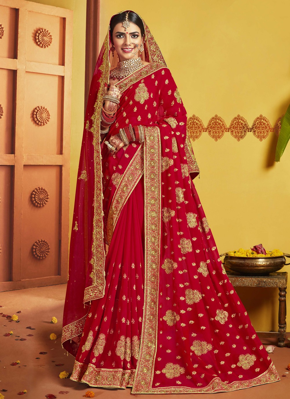 Red Colour Wedding Sarees Online | Buy fashionable Red Wedding Sarees @  Best Price