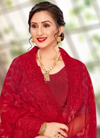 Red Sangeet Traditional Designer Saree