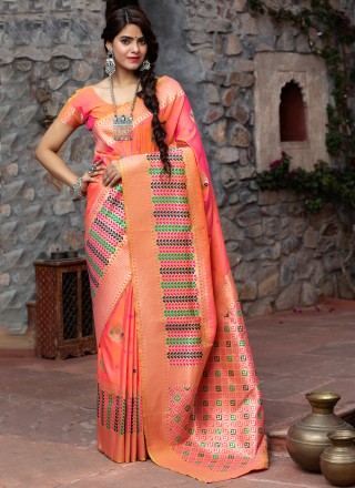 Rose Pink Traditional Designer Saree