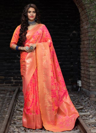 Rose Pink Weaving Designer Traditional Saree