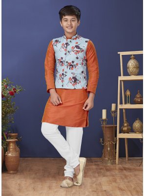 Rust Kurta Payjama With Jacket
