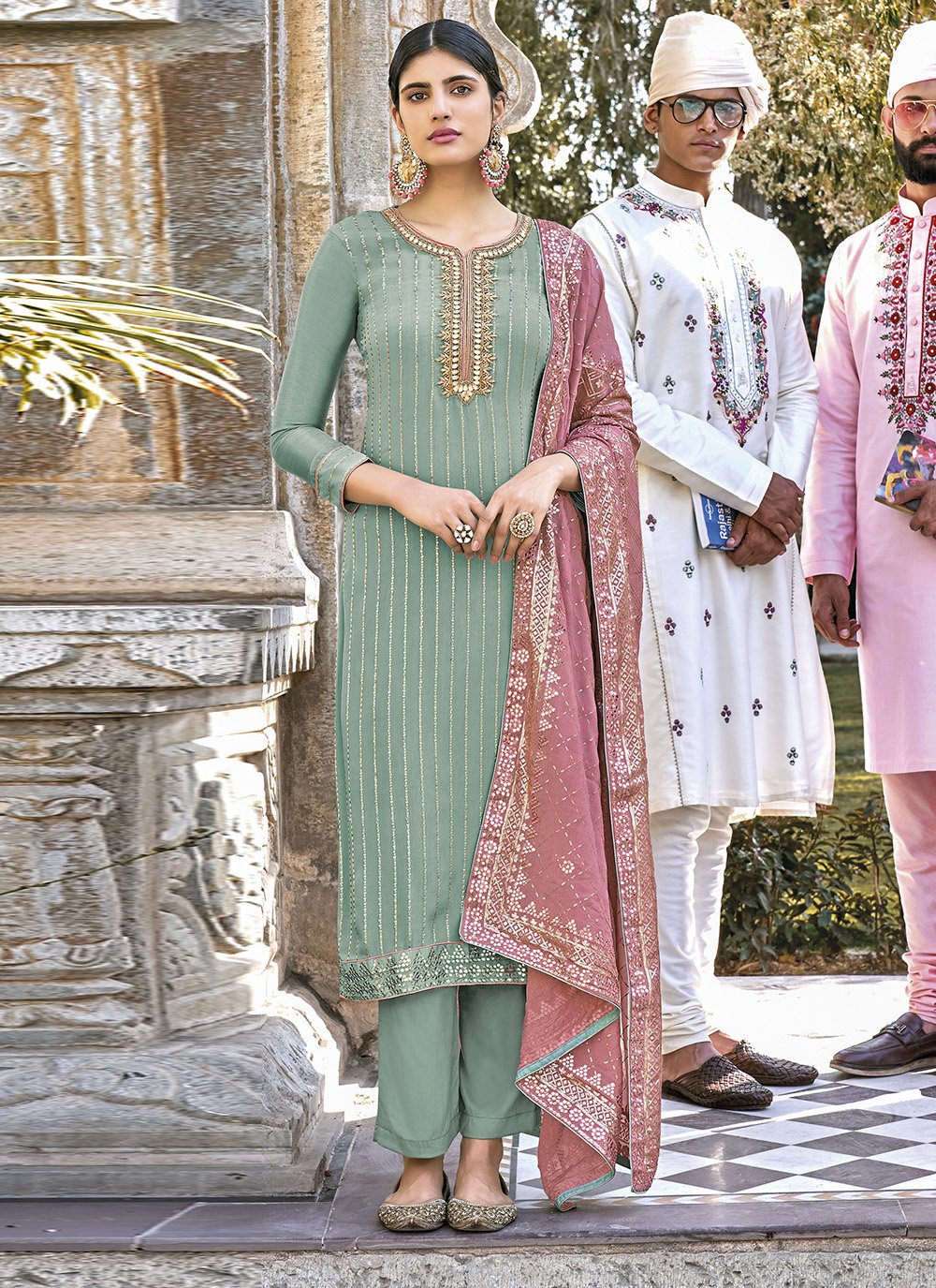 Rajasthani Lehriya Cotton Suit For Women-as247.edu.vn