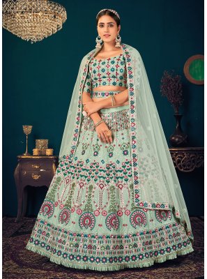 Sea Green Reception Designer Lehenga Choli
