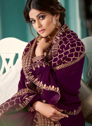 Shamita Shetty Floor Length Anarkali Suit For Festival