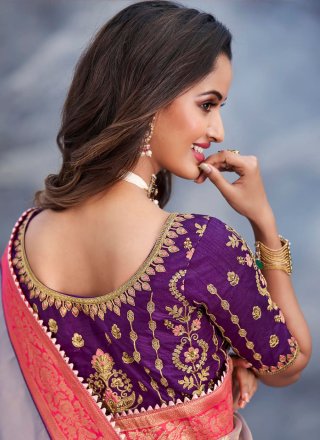 Silk Designer Traditional Saree in Lavender