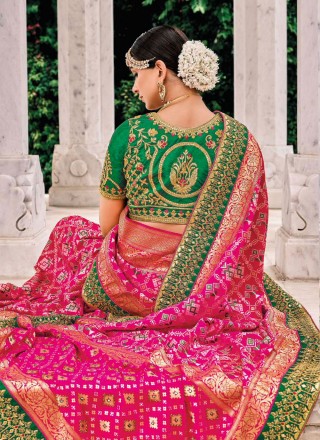 Silk Embroidered Designer Saree in Pink