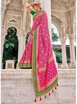 Silk Embroidered Designer Saree in Pink