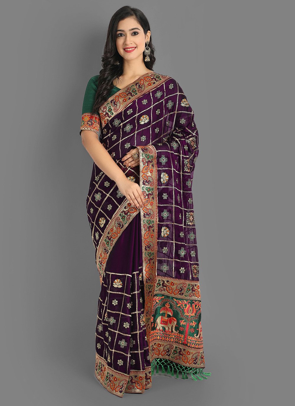 Silk Embroidered Silk Saree