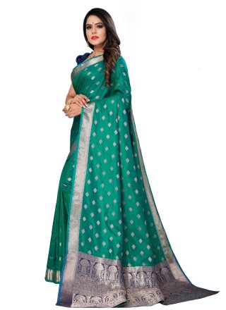 Silk Fancy Green Traditional Saree
