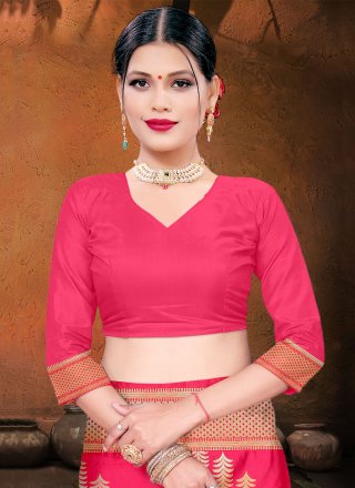 Silk Hot Pink Woven Designer Traditional Saree