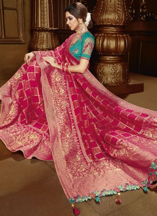 Silk Maroon Weaving Trendy Saree