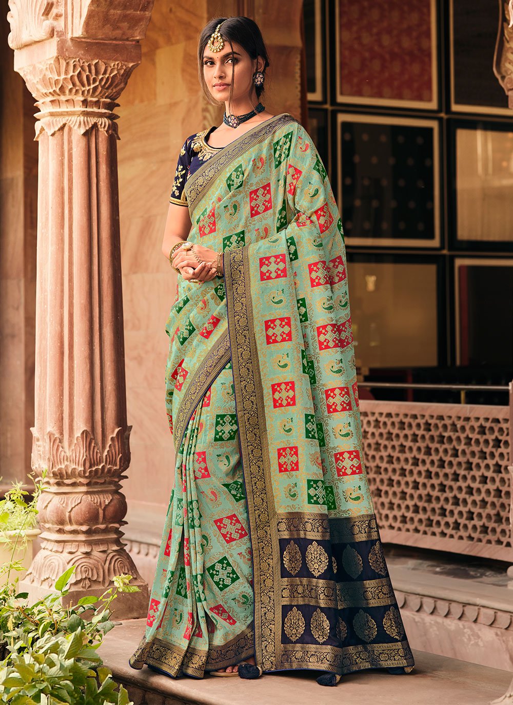 Silk Mehndi Classic Designer Saree