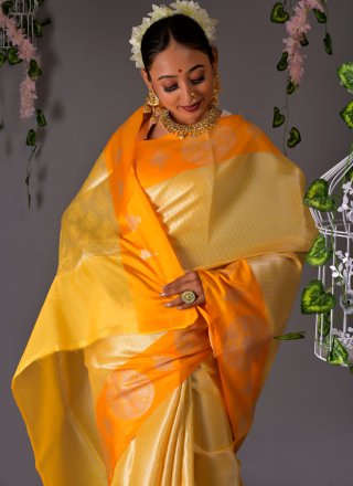 Silk Mustard Traditional Designer Saree
