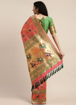 Silk Pink Weaving Traditional Designer Saree