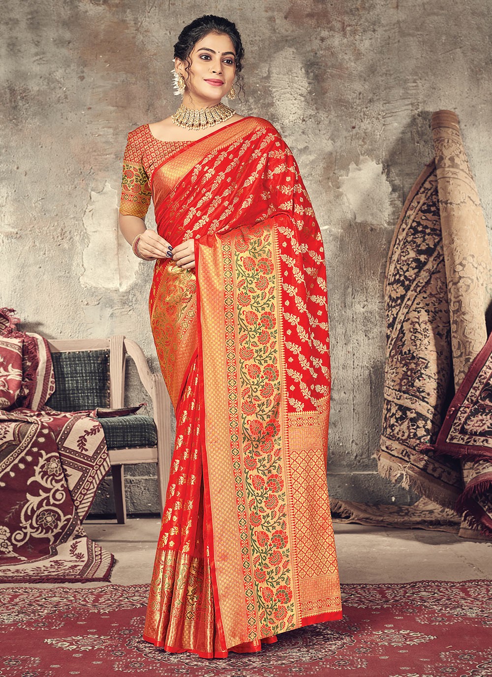 Shop Silk Traditional Designer Saree Online : 205021 -