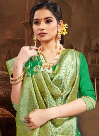 Silk Traditional Saree in Green