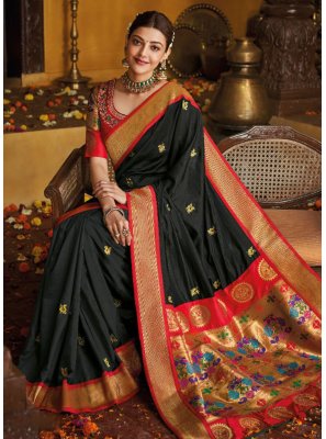 Silk Weaving Black Traditional Designer Saree