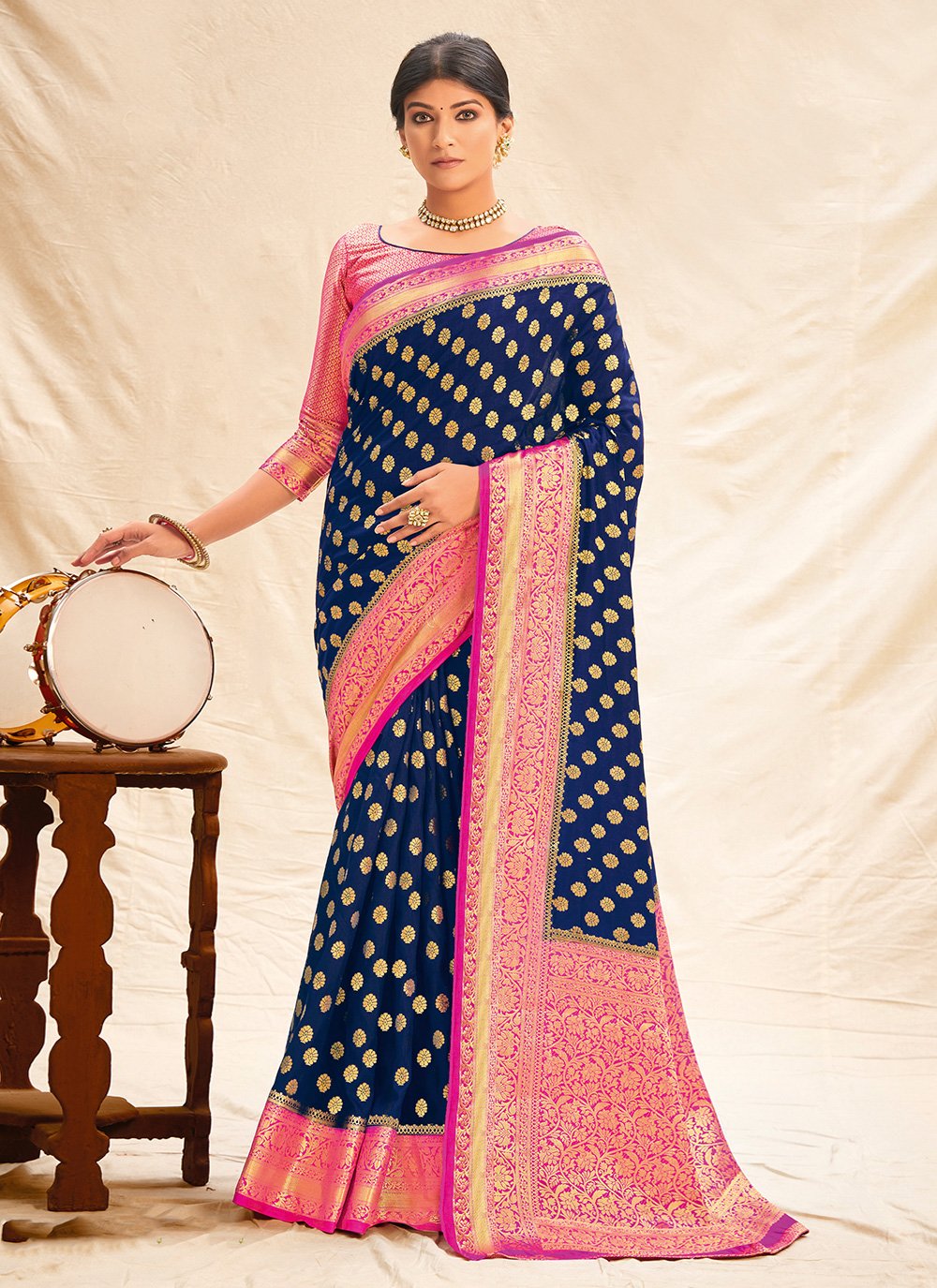 Silk Weaving Classic Saree in Blue