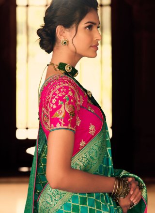 Silk Weaving Green Designer Saree