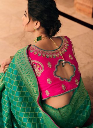 Silk Weaving Green Designer Saree