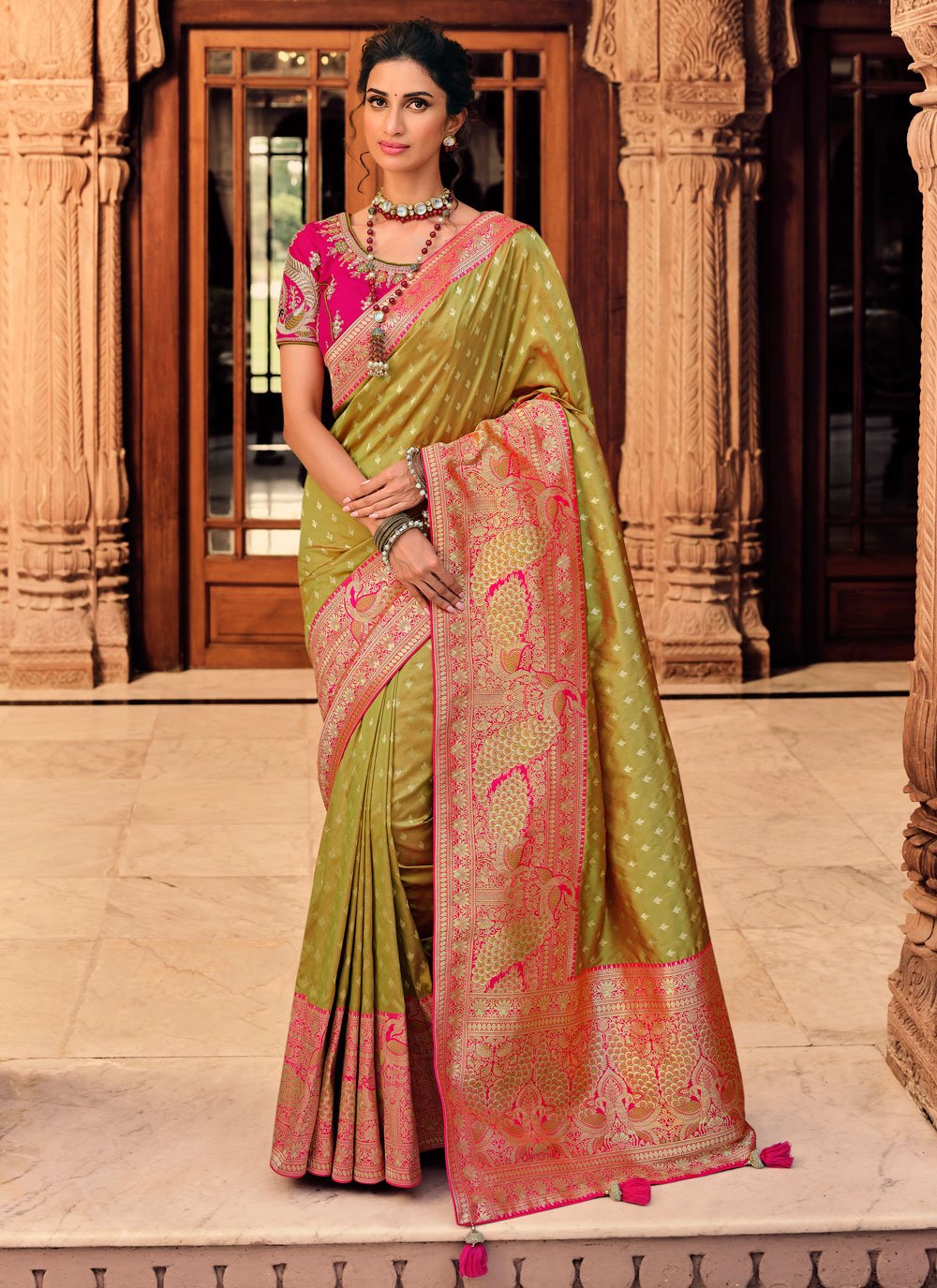 Silk Weaving Red Designer Saree