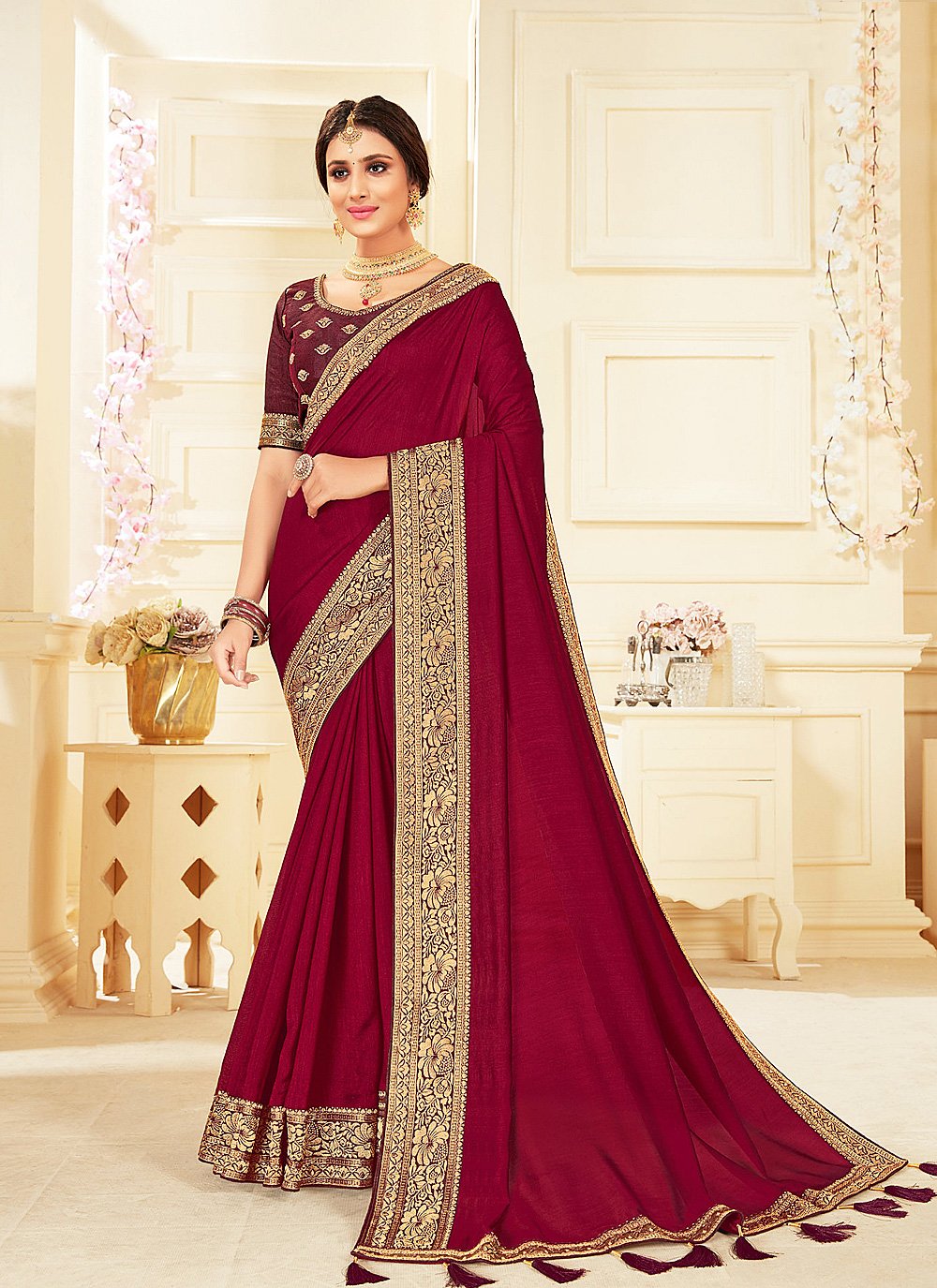 Vichitra Silk Classic Designer Saree