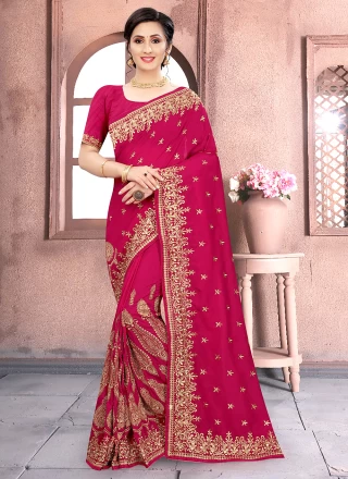 Vichitra Silk Rani Traditional Designer Saree