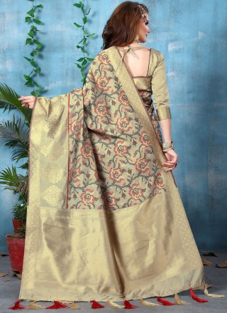 Weaving Art Banarasi Silk Traditional Designer Saree