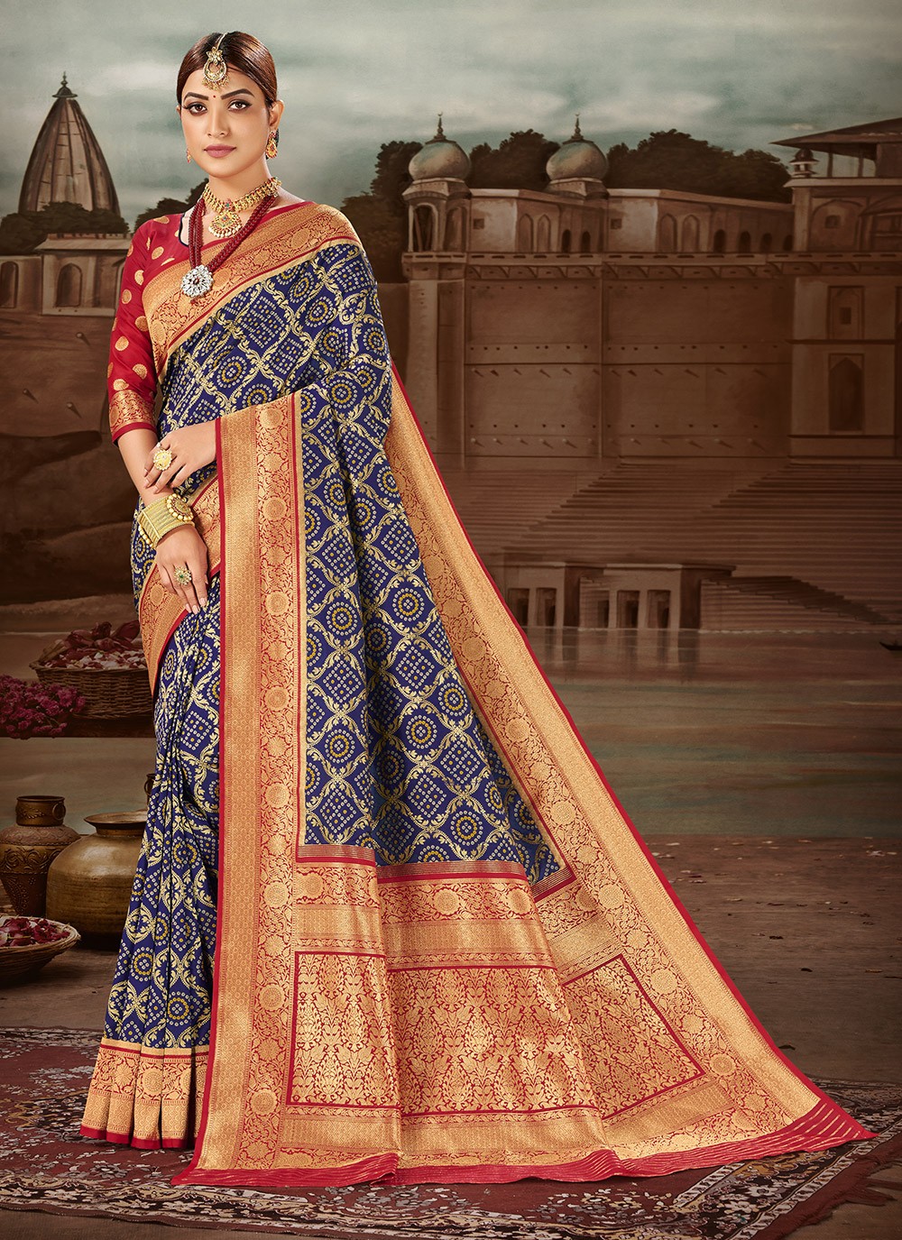 Banarasi Saree Sari Designer Bollywood Wedding Party Wear Weaving Silk Indian LB