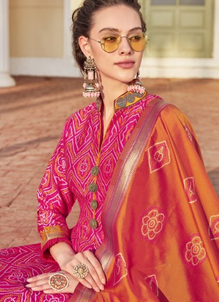 Weaving Jacquard Readymade Anarkali Suit
