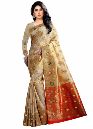 Weaving Kanjivaram Silk Trendy Saree